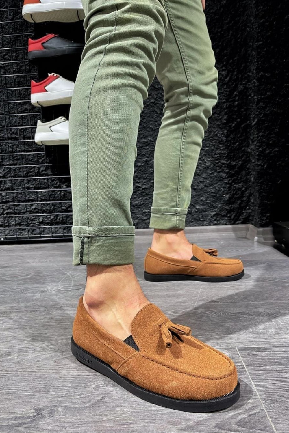 KN007 Erkek Günlük Bağcıksız Loafer Corcik Süet Klasik Ayakkabı SST - Taba – Knack Erkek Ayakkabı