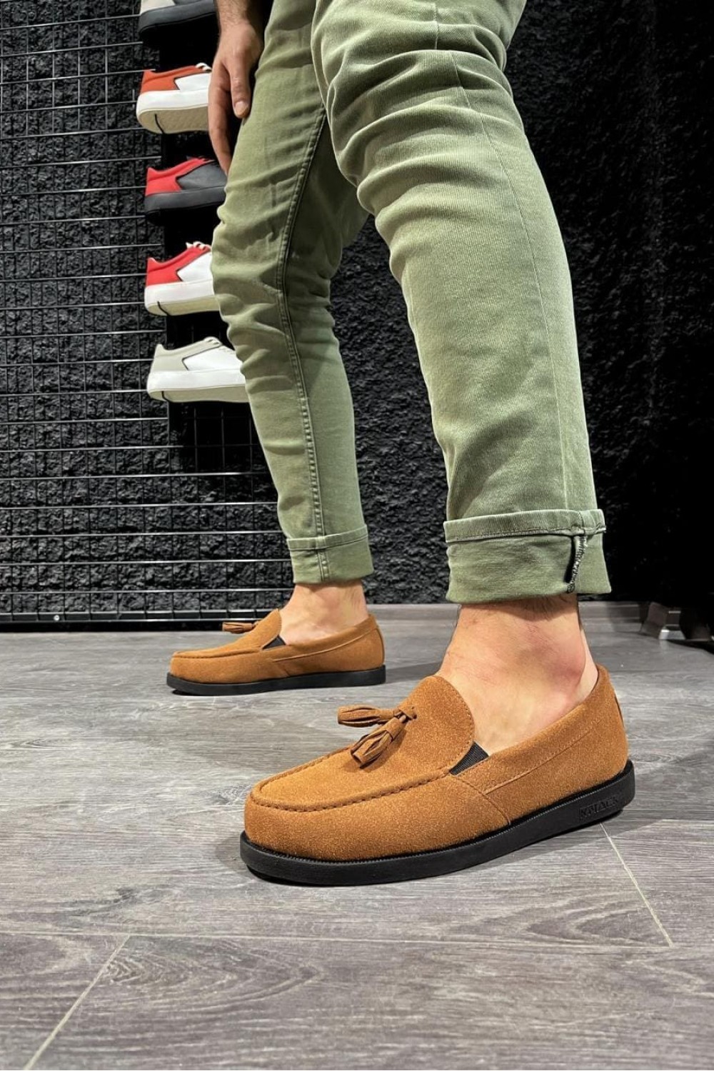 KN007 Erkek Günlük Bağcıksız Loafer Corcik Süet Klasik Ayakkabı SST - Taba – Knack Erkek Ayakkabı