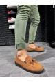 KN007 Erkek Günlük Bağcıksız Loafer Corcik Süet Klasik Ayakkabı SST - Taba
