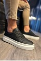 KN013 Erkek Günlük Bağcıklı Cilt Spor Sneaker Ayakkabı CBT - Siyah – Knack Erkek Ayakkabı