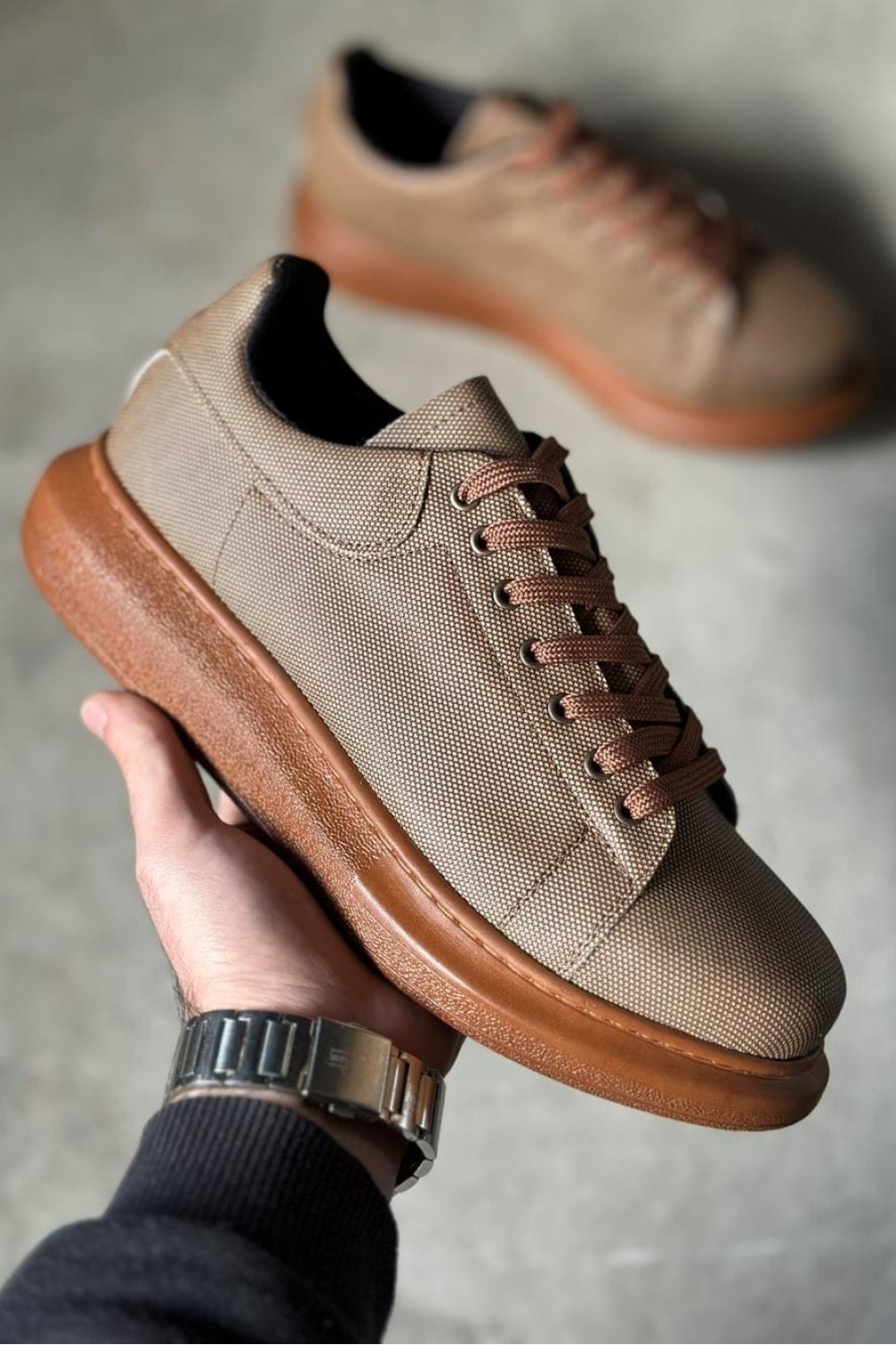KN041 Erkek Günlük Bağcıklı Tırtıklı Cilt Spor Sneaker Ayakkabı CTT - Taba Erkek Ayakkabı KN041 Erkek Günlük Bağcıklı Tırtıklı Cilt Spor Sneaker Ayakkabı CTT - Taba – Knack Erkek Ayakkabı