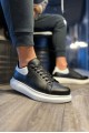 KN043 Erkek Günlük Bağcıklı Cilt Spor Sneaker Ayakkabı CBT - Siyah/Beyaz – Knack Erkek Ayakkabı