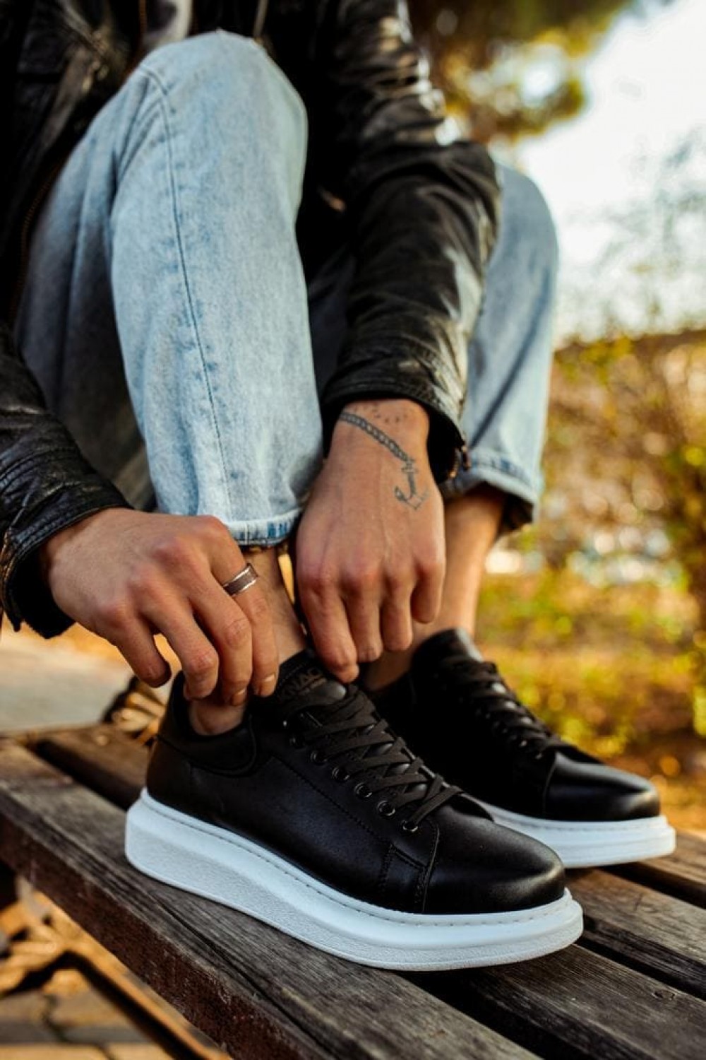 KN044 Erkek Günlük Bağcıklı Cilt Spor Sneaker Ayakkabı CBT - Siyah Erkek Ayakkabı KN044 Erkek Günlük Bağcıklı Cilt Spor Sneaker Ayakkabı CBT - Siyah – Knack Erkek Ayakkabı