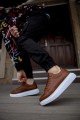 KN044 Erkek Günlük Bağcıklı Cilt Spor Sneaker Ayakkabı CBT - Taba – Knack Erkek Ayakkabı