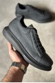 KN044 Erkek Günlük Bağcıklı Desenli Cilt Spor Sneaker Ayakkabı CST - Siyah Erkek Ayakkabı KN044 Erkek Günlük Bağcıklı Desenli Cilt Spor Sneaker Ayakkabı CST - Siyah – Knack Erkek Ayakkabı