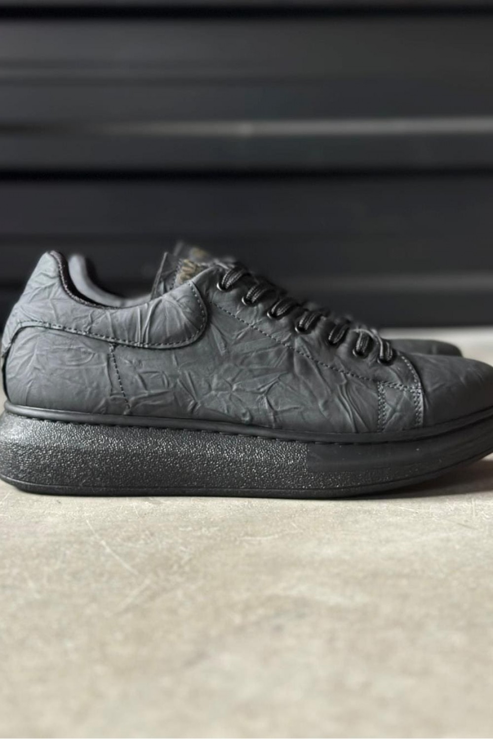 KN044 Erkek Günlük Bağcıklı Desenli Cilt Spor Sneaker Ayakkabı CST - Siyah Erkek Ayakkabı KN044 Erkek Günlük Bağcıklı Desenli Cilt Spor Sneaker Ayakkabı CST - Siyah – Knack Erkek Ayakkabı