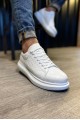 KN044 Erkek Günlük Bağcıklı Kapitone Desenli Cilt Spor Sneaker Ayakkabı CBT - Beyaz – Knack Erkek Ayakkabı