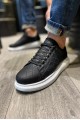 KN044 Erkek Günlük Bağcıklı Kapitone Desenli Cilt Spor Sneaker Ayakkabı CBT - Siyah – Knack Erkek Ayakkabı