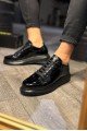 KN044 Erkek Günlük Bağcıklı Rugan Spor Sneaker Ayakkabı RST - Siyah Erkek Ayakkabı KN044 Erkek Günlük Bağcıklı Rugan Spor Sneaker Ayakkabı RST - Siyah – Knack Erkek Ayakkabı
