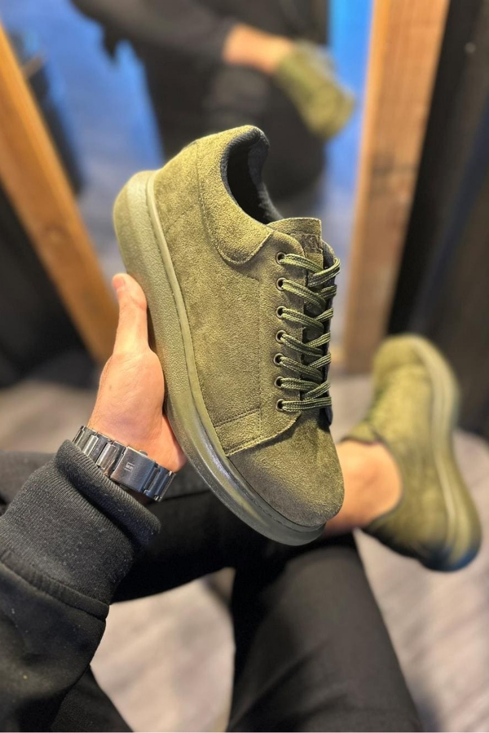 KN044 Erkek Günlük Bağcıklı Süet Spor Sneaker Ayakkabı SHT - Haki Erkek Ayakkabı KN044 Erkek Günlük Bağcıklı Süet Spor Sneaker Ayakkabı SHT - Haki – Knack Erkek Ayakkabı