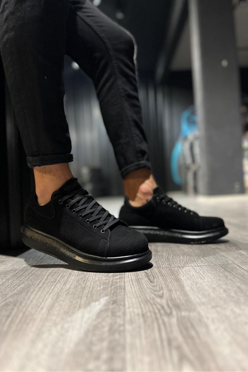 KN044 Erkek Günlük Bağcıklı Süet Spor Sneaker Ayakkabı SST - Siyah Erkek Ayakkabı KN044 Erkek Günlük Bağcıklı Süet Spor Sneaker Ayakkabı SST - Siyah – Knack Erkek Ayakkabı