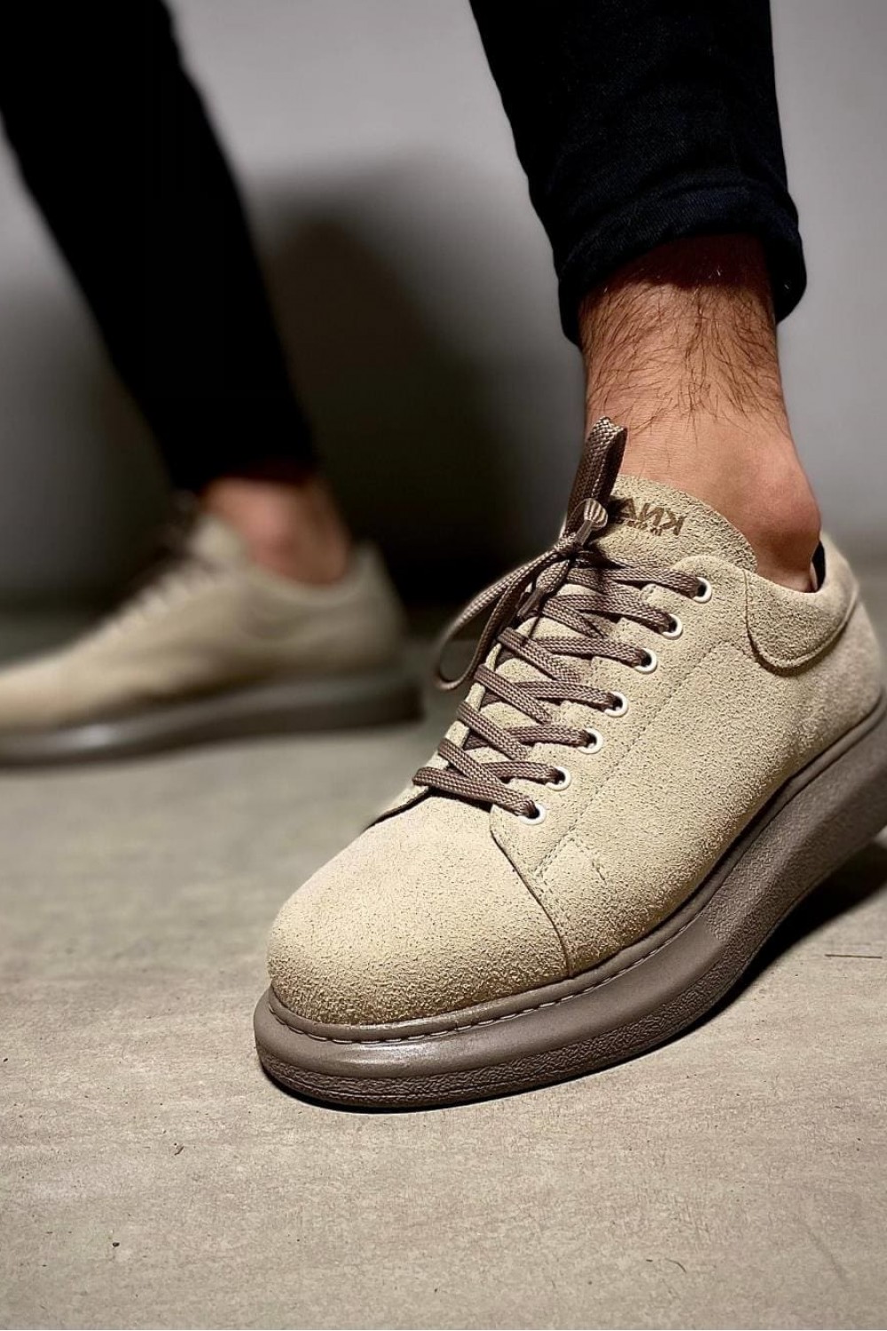 KN044 Erkek Günlük Bağcıklı Süet Spor Sneaker Ayakkabı SVT - Vizon – Knack Erkek Ayakkabı