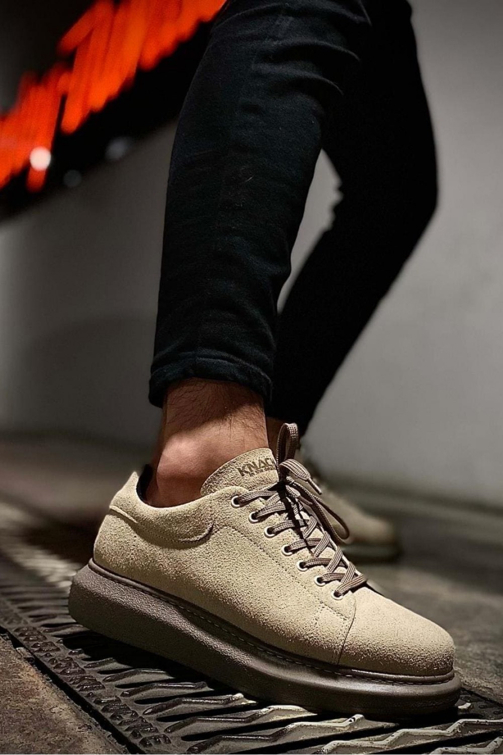KN044 Erkek Günlük Bağcıklı Süet Spor Sneaker Ayakkabı SVT - Vizon – Knack Erkek Ayakkabı