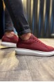 KN045 Erkek Günlük Bağcıklı Cilt Spor Sneaker Ayakkabı CBT - Bordo – Knack Erkek Ayakkabı