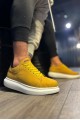 KN045 Erkek Günlük Bağcıklı Cilt Spor Sneaker Ayakkabı CBT - Sarı – Knack Erkek Ayakkabı