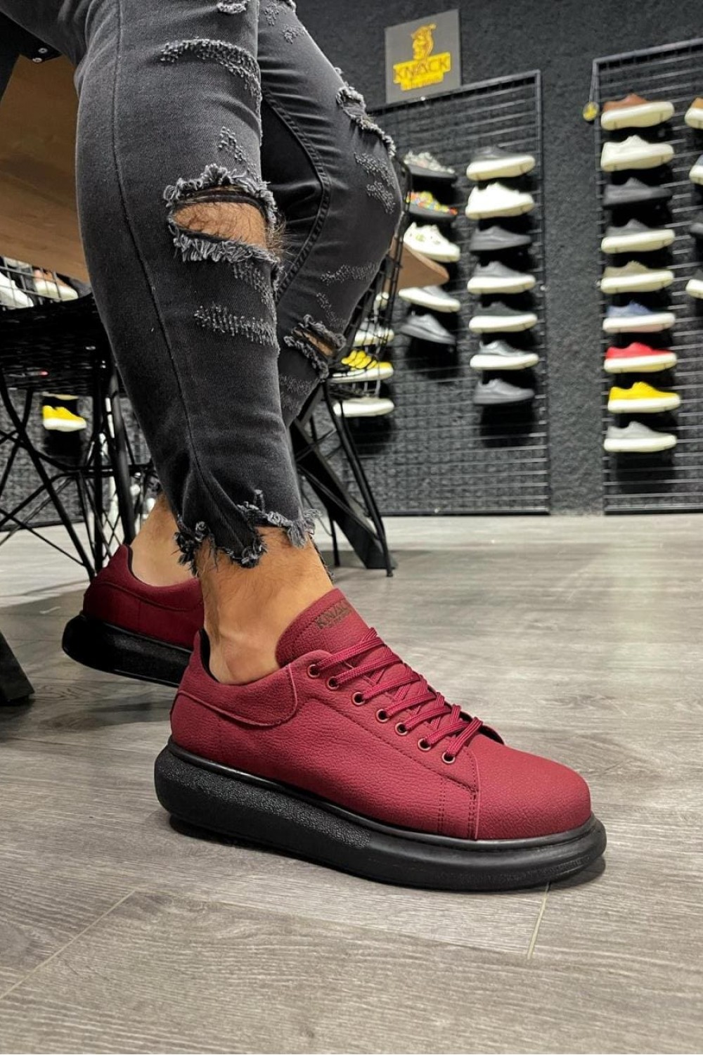 KN045 Erkek Günlük Bağcıklı Cilt Spor Sneaker Ayakkabı CST - Bordo Erkek Ayakkabı KN045 Erkek Günlük Bağcıklı Cilt Spor Sneaker Ayakkabı CST - Bordo – Knack Erkek Ayakkabı