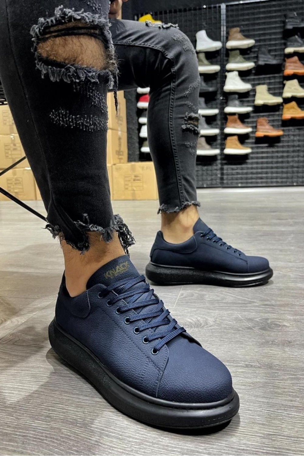 KN045 Erkek Günlük Bağcıklı Cilt Spor Sneaker Ayakkabı CST - Lacivert Erkek Ayakkabı KN045 Erkek Günlük Bağcıklı Cilt Spor Sneaker Ayakkabı CST - Lacivert – Knack Erkek Ayakkabı
