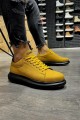KN045 Erkek Günlük Bağcıklı Cilt Spor Sneaker Ayakkabı CST - Sarı – Knack Erkek Ayakkabı