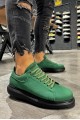 KN045 Erkek Günlük Bağcıklı Cilt Spor Sneaker Ayakkabı CST - Yeşil – Knack Erkek Ayakkabı