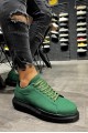 KN045 Erkek Günlük Bağcıklı Cilt Spor Sneaker Ayakkabı CST - Yeşil – Knack Erkek Ayakkabı