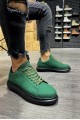 KN045 Erkek Günlük Bağcıklı Cilt Spor Sneaker Ayakkabı CST - Yeşil – Knack Erkek Ayakkabı