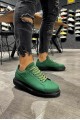 KN045 Erkek Günlük Bağcıklı Cilt Spor Sneaker Ayakkabı CST - Yeşil – Knack Erkek Ayakkabı