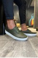 KN077 Erkek Günlük Bağcıklı Cilt Spor Sneaker Ayakkabı CBT - Haki – Knack Erkek Ayakkabı