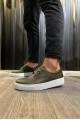 KN077 Erkek Günlük Bağcıklı Cilt Spor Sneaker Ayakkabı CBT - Haki – Knack Erkek Ayakkabı