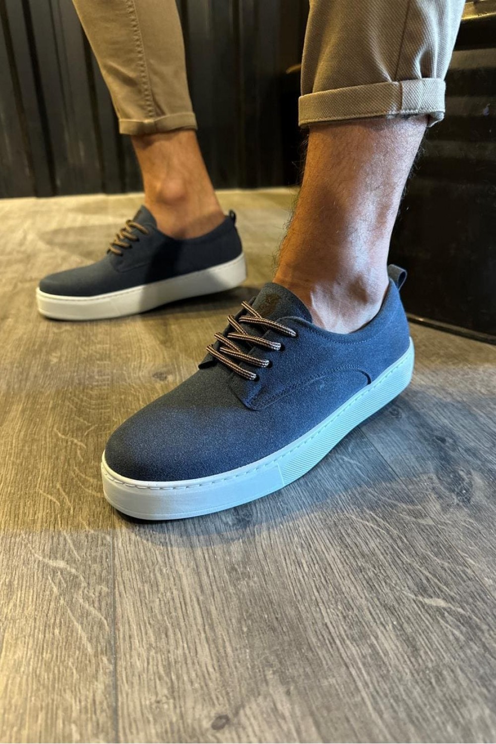 KN077 Erkek Günlük Bağcıklı Süet Spor Sneaker Ayakkabı SBT - Lacivert – Knack Erkek Ayakkabı