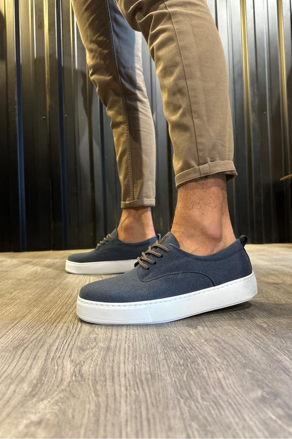 KN077 Erkek Günlük Bağcıklı Süet Spor Sneaker Ayakkabı SBT - Lacivert – Knack Erkek Ayakkabı