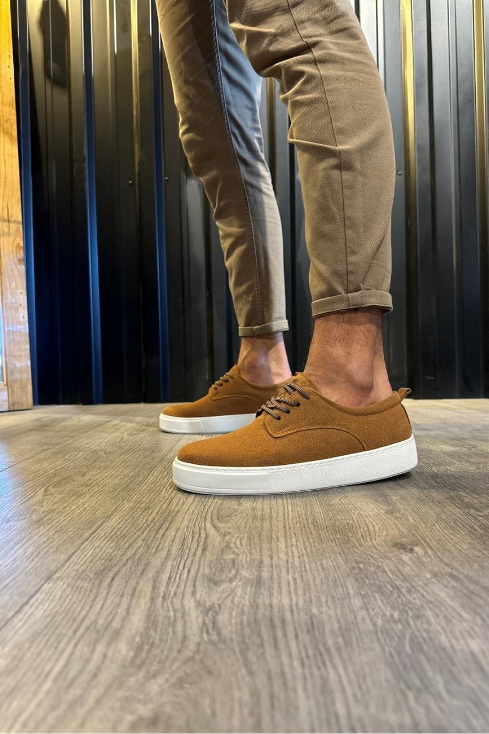 KN077 Erkek Günlük Bağcıklı Süet Spor Sneaker Ayakkabı SBT - Taba – Knack Erkek Ayakkabı