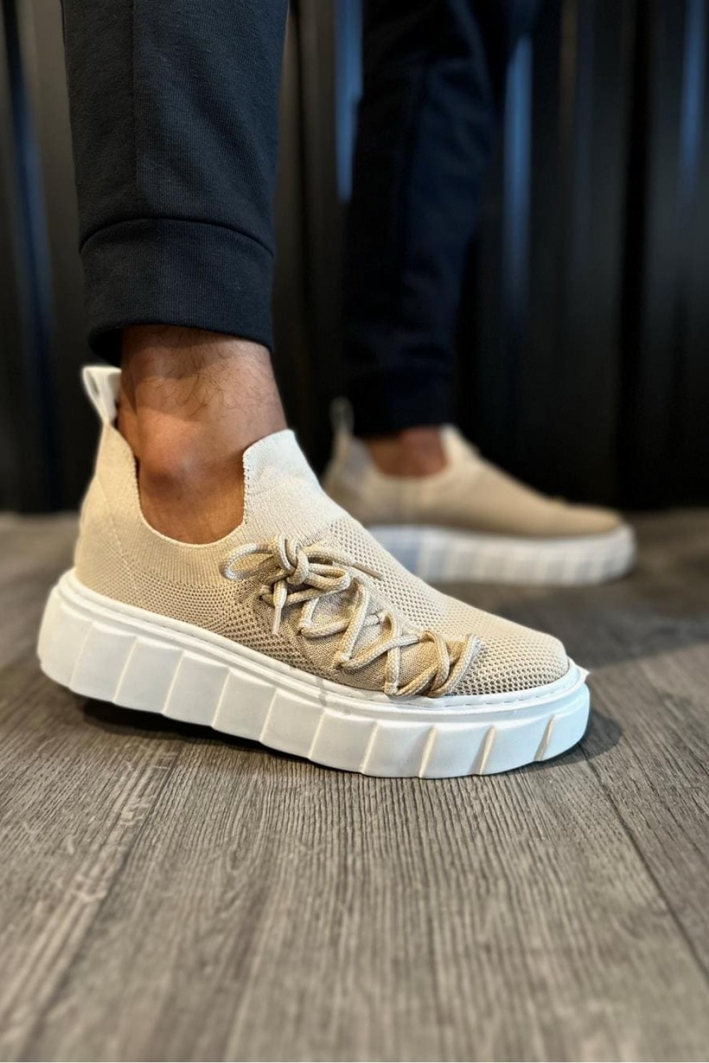 KN1025 Erkek Günlük Bağcıklı Triko Spor Sneaker Ayakkabı TBT - Vizon Erkek Ayakkabı KN1025 Erkek Günlük Bağcıklı Triko Spor Sneaker Ayakkabı TBT - Vizon – Knack Erkek Ayakkabı