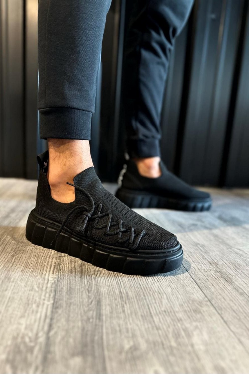 KN1025 Erkek Günlük Bağcıklı Triko Spor Sneaker Ayakkabı TST - Siyah Erkek Ayakkabı KN1025 Erkek Günlük Bağcıklı Triko Spor Sneaker Ayakkabı TST - Siyah – Knack Erkek Ayakkabı