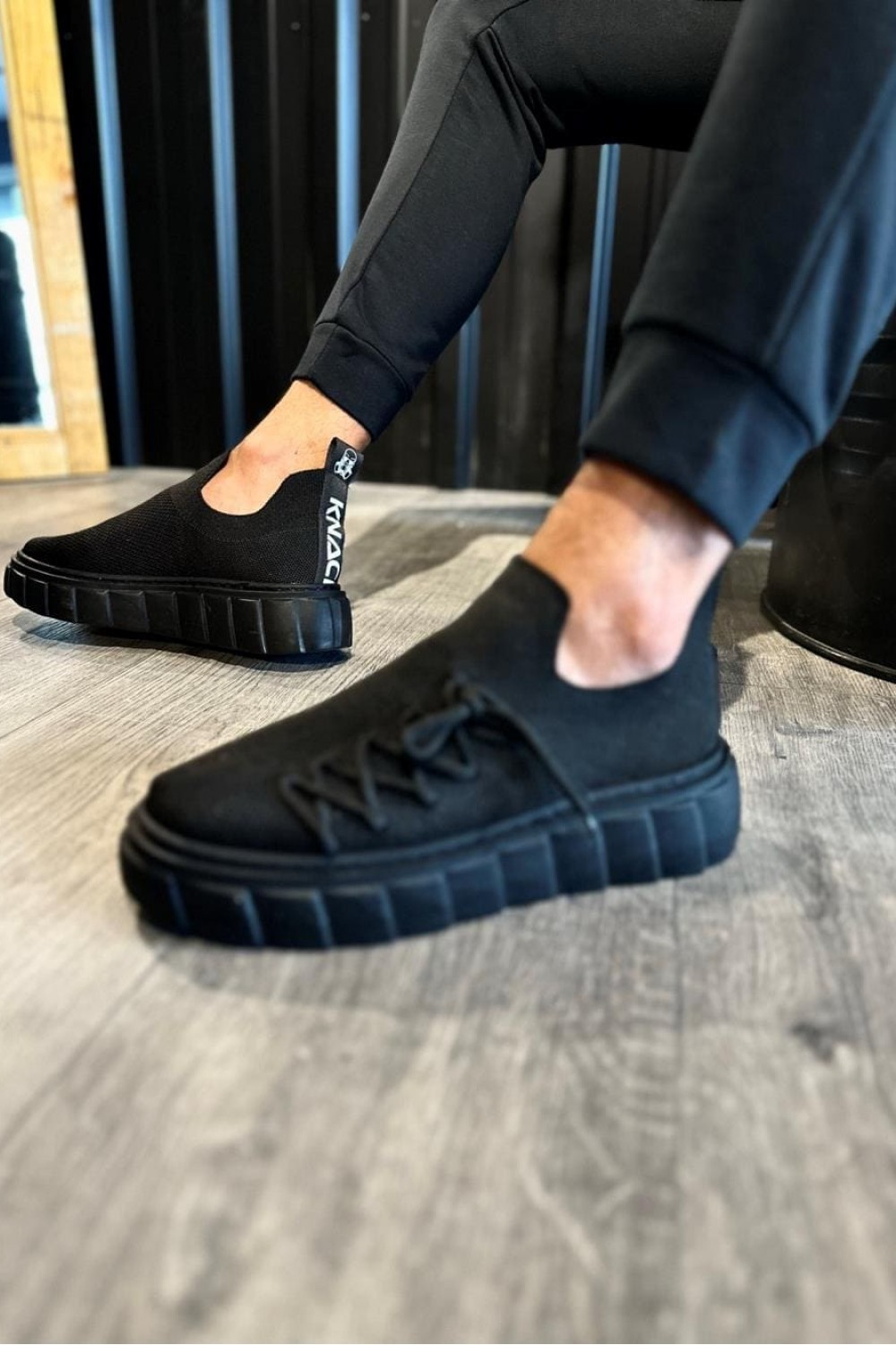 KN1025 Erkek Günlük Bağcıklı Triko Spor Sneaker Ayakkabı TST - Siyah Erkek Ayakkabı KN1025 Erkek Günlük Bağcıklı Triko Spor Sneaker Ayakkabı TST - Siyah – Knack Erkek Ayakkabı