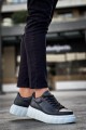 KN144 Erkek Günlük Bağcıklı Cilt Spor Sneaker Ayakkabı CBT - Siyah – Knack Erkek Ayakkabı