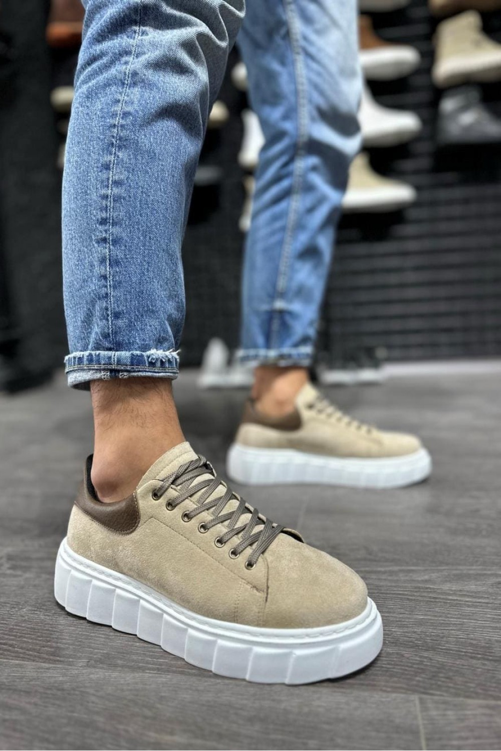 KN144 Erkek Günlük Bağcıklı Süet Spor Sneaker Ayakkabı SBT - Vizon – Knack Erkek Ayakkabı