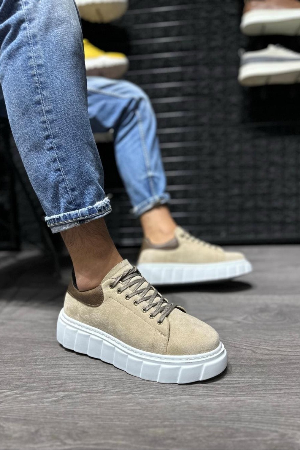 KN144 Erkek Günlük Bağcıklı Süet Spor Sneaker Ayakkabı SBT - Vizon – Knack Erkek Ayakkabı