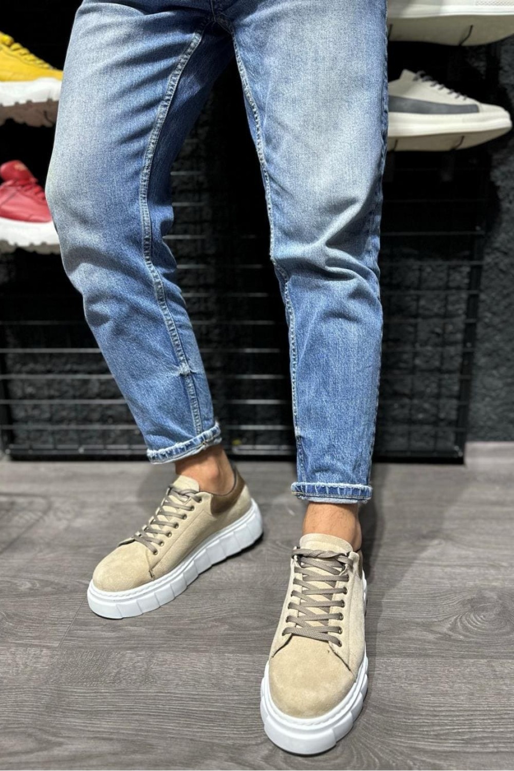 KN144 Erkek Günlük Bağcıklı Süet Spor Sneaker Ayakkabı SBT - Vizon – Knack Erkek Ayakkabı