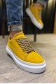 KN421 Erkek Günlük Bağcıklı Cilt Spor Sneaker Ayakkabı CBT - Sarı – Knack Erkek Ayakkabı