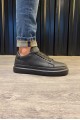 KN421 Erkek Günlük Bağcıklı Cilt Spor Sneaker Ayakkabı CST - Siyah – Knack Erkek Ayakkabı