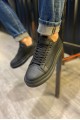 KN421 Erkek Günlük Bağcıklı Cilt Spor Sneaker Ayakkabı CST - Siyah – Knack Erkek Ayakkabı