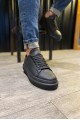 KN421 Erkek Günlük Bağcıklı Cilt Spor Sneaker Ayakkabı CST - Siyah – Knack Erkek Ayakkabı