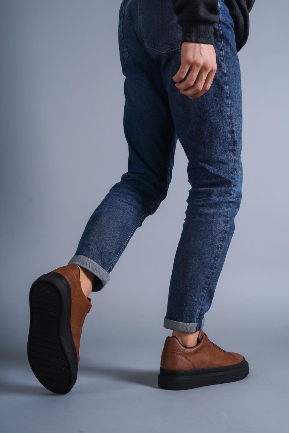 KN421 Erkek Günlük Bağcıklı Cilt Spor Sneaker Ayakkabı CST - Taba – Knack Erkek Ayakkabı
