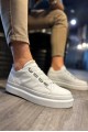 KN521 Erkek Günlük Lastikli Cilt Spor Sneaker Ayakkabı CBT - Beyaz Erkek Ayakkabı KN521 Erkek Günlük Lastikli Cilt Spor Sneaker Ayakkabı CBT - Beyaz – Knack Erkek Ayakkabı