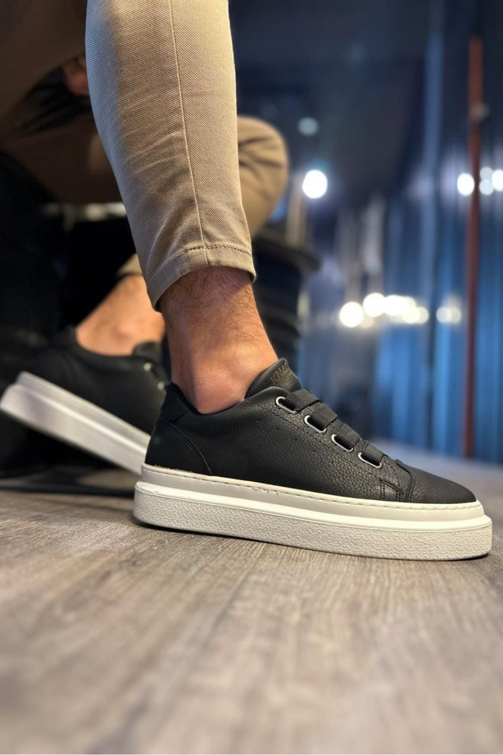 KN521 Erkek Günlük Lastikli Cilt Spor Sneaker Ayakkabı CBT - Siyah Erkek Ayakkabı KN521 Erkek Günlük Lastikli Cilt Spor Sneaker Ayakkabı CBT - Siyah – Knack Erkek Ayakkabı