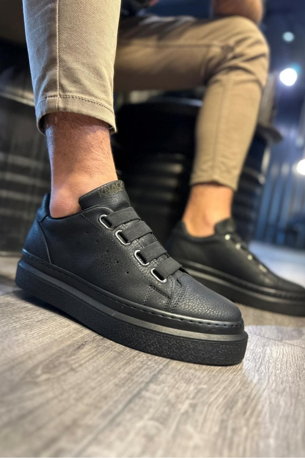 KN521 Erkek Günlük Lastikli Cilt Spor Sneaker Ayakkabı CST - Siyah Erkek Ayakkabı KN521 Erkek Günlük Lastikli Cilt Spor Sneaker Ayakkabı CST - Siyah – Knack Erkek Ayakkabı