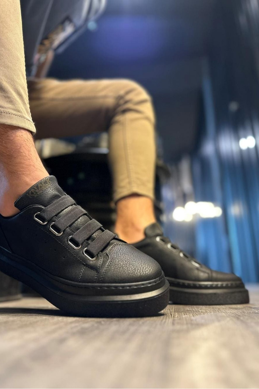 KN521 Erkek Günlük Lastikli Cilt Spor Sneaker Ayakkabı CST - Siyah Erkek Ayakkabı KN521 Erkek Günlük Lastikli Cilt Spor Sneaker Ayakkabı CST - Siyah – Knack Erkek Ayakkabı
