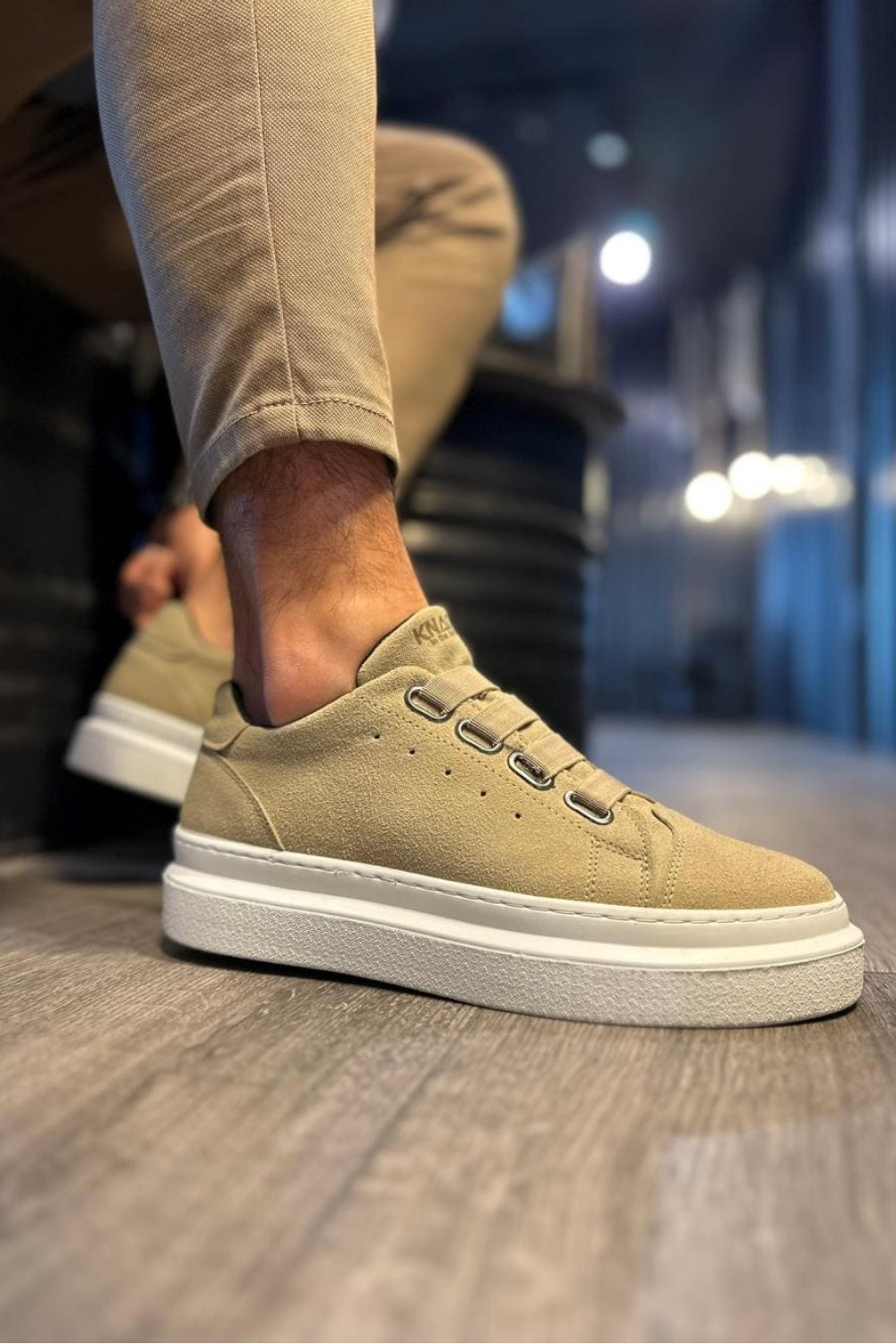 KN521 Erkek Günlük Lastikli Süet Spor Sneaker Ayakkabı SBT - Vizon – Knack Erkek Ayakkabı