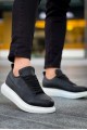 KN814 Erkek Günlük Bağcıklı Cilt Spor Sneaker Ayakkabı CBT - Siyah – Knack Erkek Ayakkabı