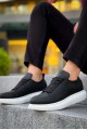 KN814 Erkek Günlük Bağcıklı Cilt Spor Sneaker Ayakkabı CBT - Siyah – Knack Erkek Ayakkabı